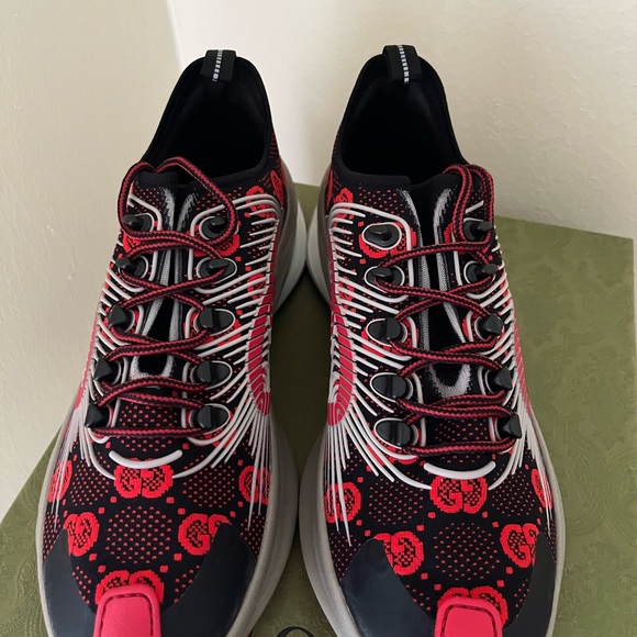 NIB Gucci Run G Logo GG Technical Knit Run  Red /Bback Sz 10G / US 10.5 $920 - Picture 1 of 14
